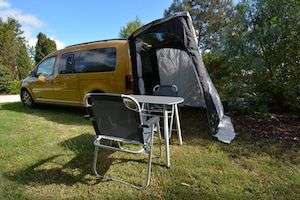VW Caddy beach - a surprisingly well set up small campervan